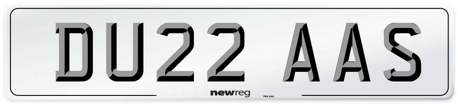 DU22 AAS Number Plate from New Reg